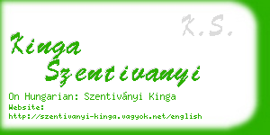 kinga szentivanyi business card